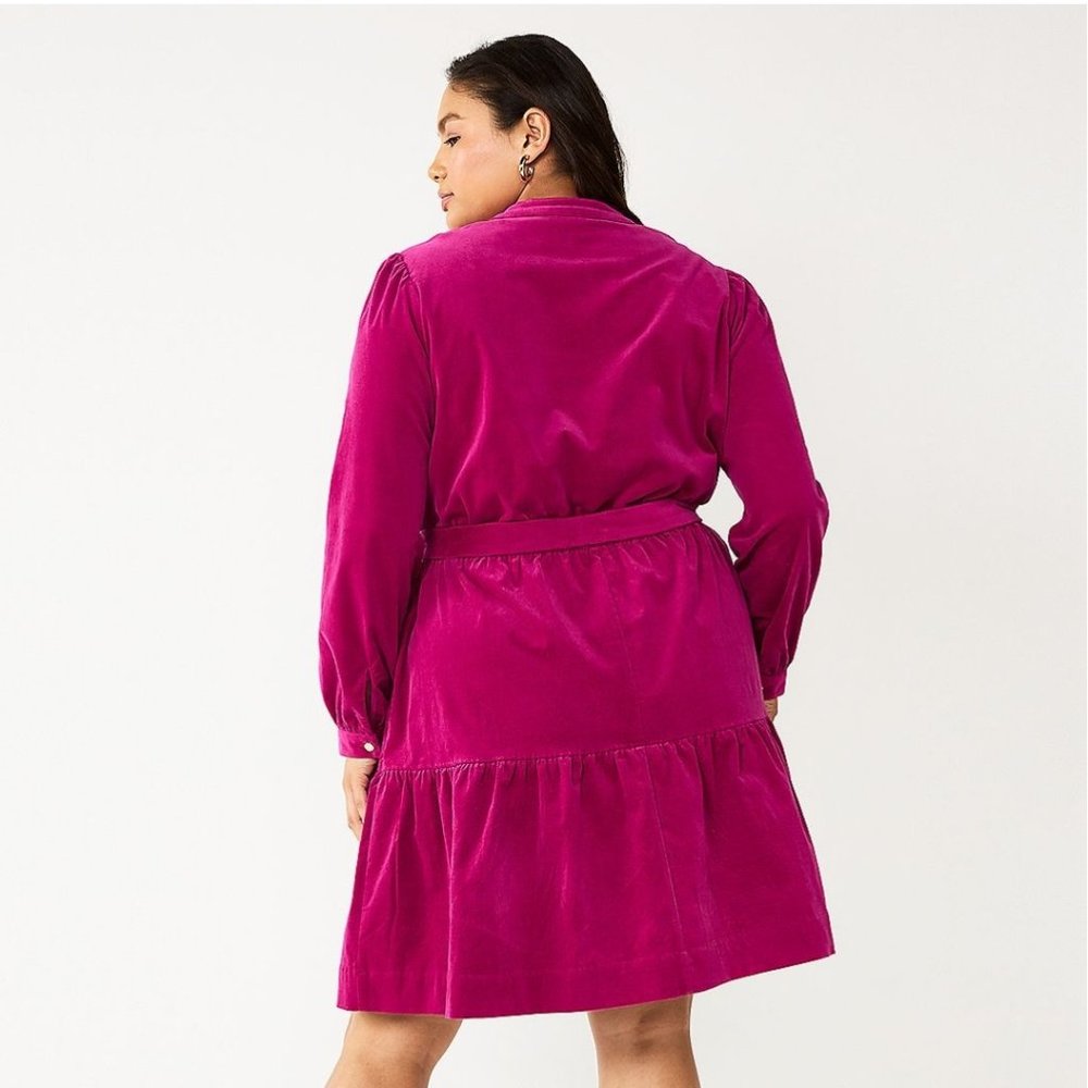 NWT Draper James RSVP Long Sleeve Corduroy Dress Size 3X - Picture 2 of 11